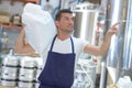 man working in yeast factory