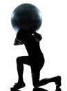 Man workout holding fitness ball Royalty Free Stock Photo