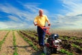 Man works in the field Royalty Free Stock Photo