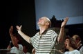 Man worships God during a church servicev Royalty Free Stock Photo