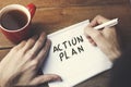 Man write action plan Royalty Free Stock Photo