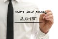 Man writing Happy New Year 2015 Royalty Free Stock Photo