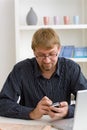Man writing SMS Royalty Free Stock Photo
