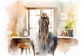 man& x27;s dreadlocks hair haircut back view Royalty Free Stock Photo