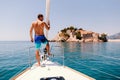 Man yacht in europe Royalty Free Stock Photo