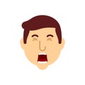 Man yawn face isolated. Guy is yawning.Vector illustration