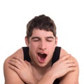 Man yawns boring Royalty Free Stock Photo