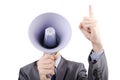 Man yelling with loudspeaker Royalty Free Stock Photo