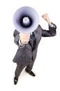 Man yelling with loudspeaker Royalty Free Stock Photo