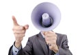 Man yelling with loudspeaker Royalty Free Stock Photo