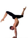 Man yoga handstand full length gymnastic