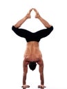 Man yoga handstand full length gymnastic