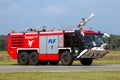 MAN Ziegler airport crash tender fire truck on the tarmac of Kleine-Brogel Air Base. Belgium - September 13, 2014