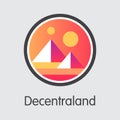 MANA - Decentraland. The Logo of Money or Market Emblem.