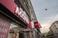 Picture of a logo of Mana Moda taken in Zagreb, Croatia in front of their local store.