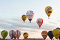 FAI European Hot Air Balloon Championship in Spain. Balloons rising up in the air Royalty Free Stock Photo