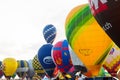FAI European Hot Air Balloon Championship in Spain. Balloons rising up in the air Royalty Free Stock Photo