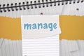 Manage against digitally generated notepad with lined paper