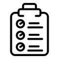 Manage clipboard icon outline vector. Paper team