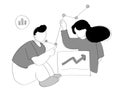 manage control target chart statistics analysis of economics graph target business coworker colleague
