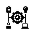 Black solid icon for Manage, transact and operate