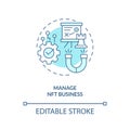 Manage NFT business turquoise concept icon Royalty Free Stock Photo