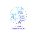 Manage prescriptions blue gradient concept icon Royalty Free Stock Photo