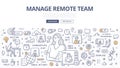 Manage Remote Team Doodle Concept Royalty Free Stock Photo