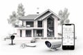 Manage a secure industrial operation with automated home lighting and surveillance technology, ensuring temperature alarms control