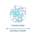 Manage stress turquoise concept icon