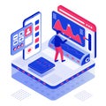 Manage your dashboard isometric vector illustration