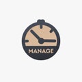Manage your time clock icon. Time management concept planning, organization, working time. Time organization efficiency Royalty Free Stock Photo