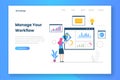 Manage your workflow landing page template Royalty Free Stock Photo