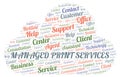 Managed Print Services word cloud. Royalty Free Stock Photo