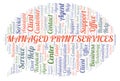 Managed Print Services word cloud. Royalty Free Stock Photo