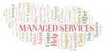 Managed Services word cloud. Wordcloud made with text only Royalty Free Stock Photo