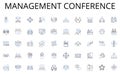 Management conference line icons collection. Entrepreneurship, Innovation, Development, Foundation, Start-up, Investment