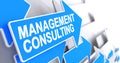 Management Consulting - Inscription on the Blue Cursor. 3D.