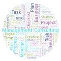 Management Consulting word cloud, made with text only. Royalty Free Stock Photo