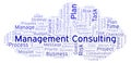 Management Consulting word cloud, made with text only. Royalty Free Stock Photo