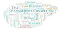 Management Consulting word cloud, made with text only. Royalty Free Stock Photo