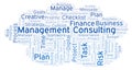 Management Consulting word cloud, made with text only. Royalty Free Stock Photo