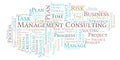 Management Consulting word cloud, made with text only. Royalty Free Stock Photo