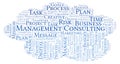 Management Consulting word cloud, made with text only. Royalty Free Stock Photo