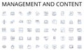 Management and content line icons collection. Employment , Occupation, Career, Workforce, Vocation, Labor, Profession