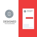 Management, Data, Global, Globe, Resources, Statistics, World Grey Logo Design and Business Card Template