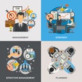 Management Flat Set Royalty Free Stock Photo