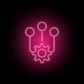 Management, gear, network neon icon can be used to illustrate topics about SEO optimization, data analytics, website performace - Royalty Free Stock Photo