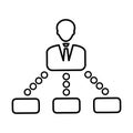 Management, hierarchy line icon. Outline vector