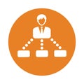Management, hierarchy icon. Orange color design